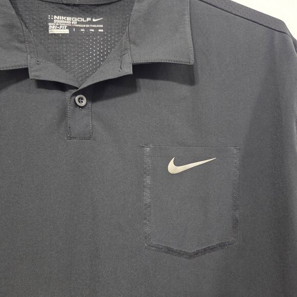 Nike Golf Dri-FIT Black Polo Shirt Men’s XXL Standard Fit Performance - Picture 2 of 8